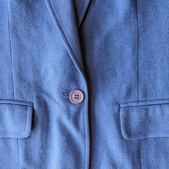 Vintage Pendleton Navy Blue Wool Single Button Front Blazer Jacket size 6 - Picture 4 of 7